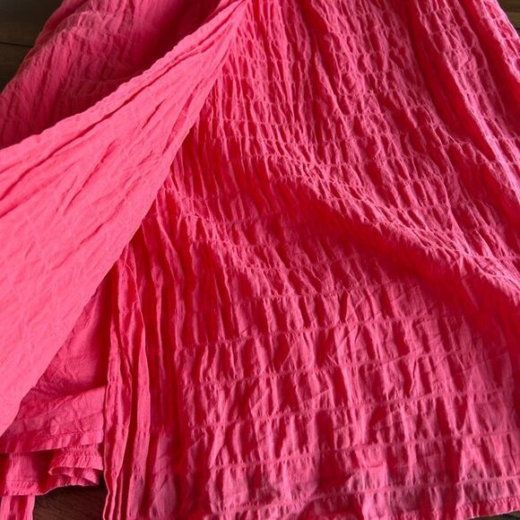 A New Day Women's Pink Coral Ruffle Short Sleeve MIDI Dress Size Medium - Picture 12 of 13